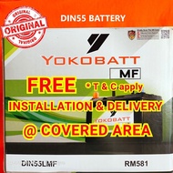 DIN55 / DIN55R / DIN55L YOKOBATT MF Battery Car Battery Bateri Kereta