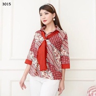 Atasan batik wanita merah 17 agustus / seragam baju batik wanita kerja