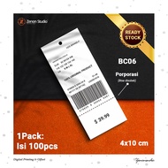 Hangtag Barcode Label Hang Tag Import Porporasi Ready Stock