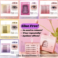 Glue Free 36pcs DIY Natural False Eyelashes BQI Menghela Bulu Mata Palsu Tanpa Gam Natural Fake Lash