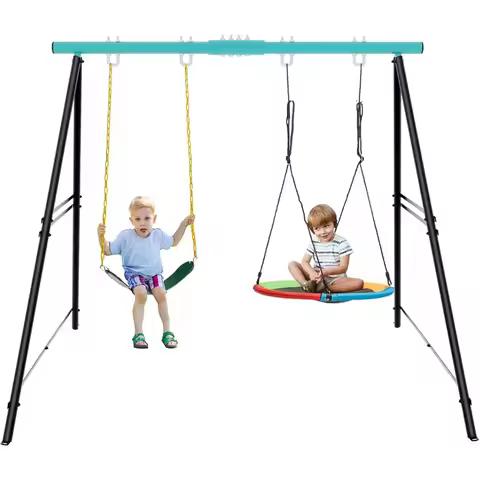 Swing Stand Frame for Both and Adults2 Seats HeavyDuty Upgrade 3.0 Metal AFrame Backyard Swing for I