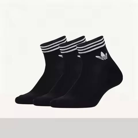 Adidas Fashionable, Soft, and Versatile Mid-Calf Sports Socks for Men and Women – Black, 3-Pack EE11