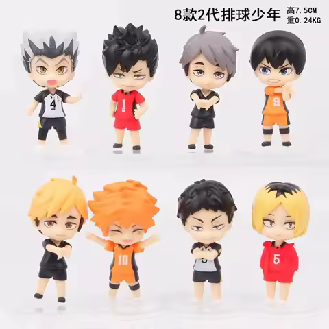 8pcs/set Anime Haikyuu the Volleyball Boys PVC 8CM Figures Model Toys