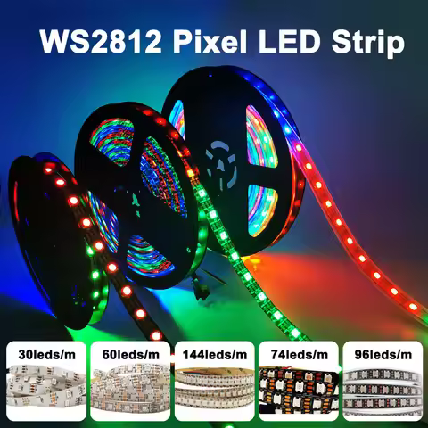 DC5V WS2812 WS2812B Individually Addressable LED Strip Black/White SMD5050 RGB Smart Light 1m 2m 3m 