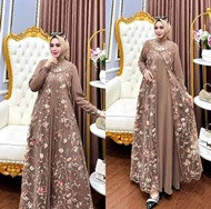 DIANDRA DRESS CERUTY PAYET GAMIS BROKAT PESTA KONDANGAN WANITA DEWASA JUMBO MEWAH ELEGAN LEBARAN WAN