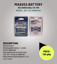 Maxsuss AA rechargeable battery 2800mah