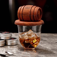 Wooden Whiskey Cocktail Smoker Whiskey Smoker Spirits Infuser Bar Tool for Men Dad Husband Father Bo