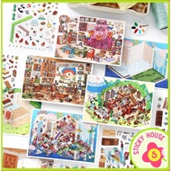 (HN Express) Pinocchio 3D Sticker, cute Bear and Rabbit Sticker, 3D Landscape Storage Sticker