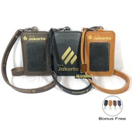 Leather Bank ID Card Holder Hanging Bank ID Card Holder Leather Bank nametag/