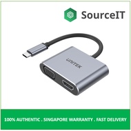 UNITEK uHUB Q4 Lite 4-in-1 USB-C Hub with MST Dual Display and PD 100W | D1049A | 2 Years Local Warr