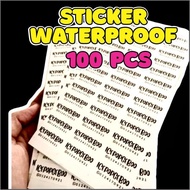 😍100pcs😍CUSTOM STICKER LABEL AISKRIM MALAYSIA TRANSPARENT/WHITE STINTETIK WATER PROOF PRINTING  BLAC