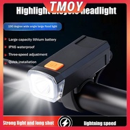 TMOY LED Bicycle Front Light Type-C Rechargeable Bicycle Headlight Road Bike Headlamp Easy To Instal