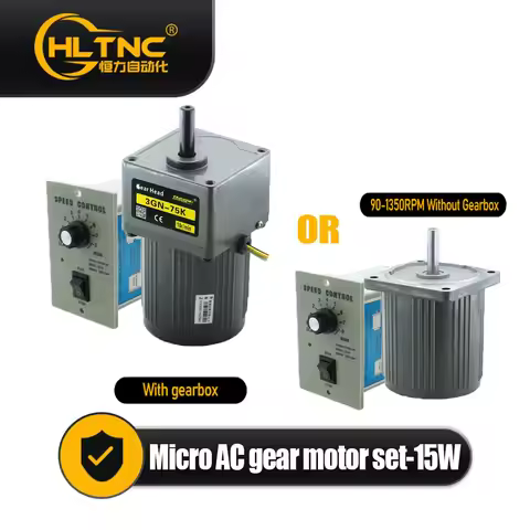 15W Micro AC Motor 110v 220v Single Phase Asynchronous Motor Gear Motor 10mm Motor Shaft+ Speed Cont