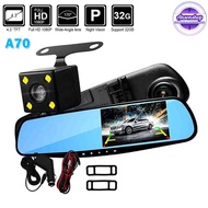 QCY Vehicle A70 Blackbox 1080P+720P Car DVR Camcorder Dual Dashcam