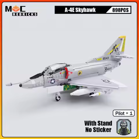 WW II Military Weapons US Navy A-4E Skyhawk Subsonic Carrier-capable Fighter MOC Building Block Mode