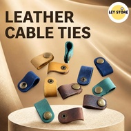 Cable Tie Cowhide Leather Cable Tie Earphone Tie Protection USB Tie Line Tie Cable Organizer Ties