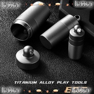 LETTER Titanium Alloy Storage Box, Portable Waterproof Keyring Capsule,  Mini Ultra-light Pill Conta