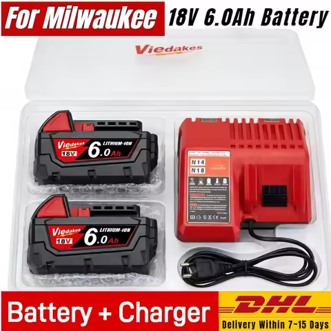 18V 6Ah For Milwaukee M18 Battery Li-Ion Replacement Battery For Milwaukee 18V M18 48-11-2830 0730-2