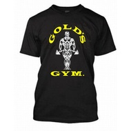 T Shirt Gym GOLD GYM Men Gym Shirt bodybuilding 100% cotton Short Sleeves Sport