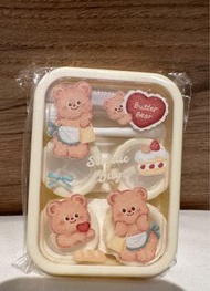 全新butter bear contact len case 套裝