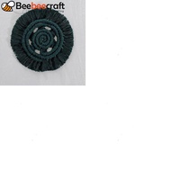 1set 2pcs Macrame Cup Mats Handmade Tassel Coaster Round Dark Slate Gray 180mm