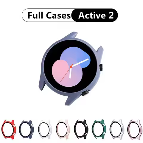 Full Cover For Samsung Galaxy watch Active 2 44mm 40mm bumper smart band Accessorie Tempered Glass+S