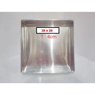 Square sponge cake tin 28x28 square rectangular 28 cm 28cm height 4cm 4 cm aluminum cake pudding