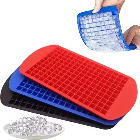 160 Grid Mini Silicone Ice Tray Ice Cube Foldable Ice Mold Mold Ice Space Saving Whiskey Cocktail Ic
