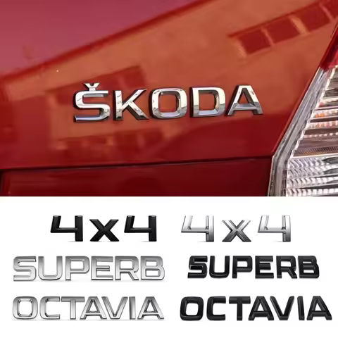 Car Rear Trunk Emblem Badge Letter Stickers for SKODA 4x4 Logo Karoq Kamiq Kodiaq Superb Octavia A7 