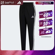 adidas ไลฟ์สไตล์ กางเกงขายาว Essentials Single Jersey Tapered Open Hem 3-Stripes ผู้ชาย สีดำ GK8995