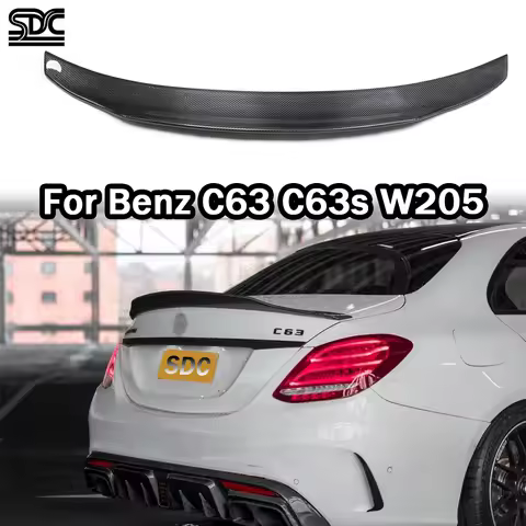 Real Carbon Fiber Rear Trunk Spoiler For Mercedes-Benz C63 Coupe W205 C300 Sedan C63s C43 Carbon Fib
