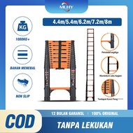 MLHY Tool Telescopic Ladder 4.4/5.4/6.2/7.2/8M Folding Aluminum Telescopic Single Ladder