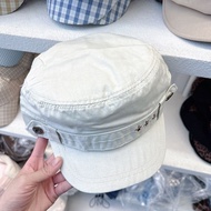 American Retro Black Pirate Forward Cap Flat Cap Big Head Circumference Small Face Washed Distressed