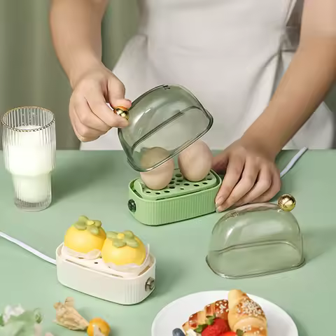 220V Portable Food Steamer Automatic Power Off Timed Egg Steamer Multi-function & Mini Kitchen Utens