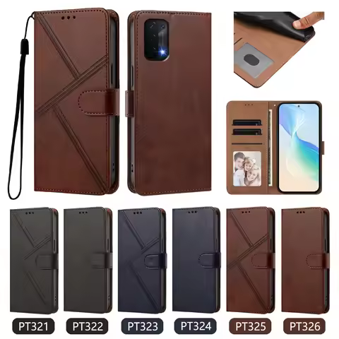 Shockproof Leather Flip Wallet Phone Case with Card Slot for OPPO A54 A53s A52 A40 A40M A38 A36 A33 