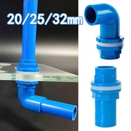 Aquarium Inlet Outlet Connector Fish Tank PVC pipe elbow Drain Connector Tank accessories 20/25/32mm