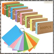 [L W H Y] 800 PCS 3x5 Inch Colored Index Cards with Ring, Lined , Pre-Punched Ruled Notecards for Le