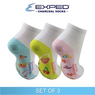 Exped Kids Casual Cotton Charcoal Anklet Socks 3f0577 Set of 3