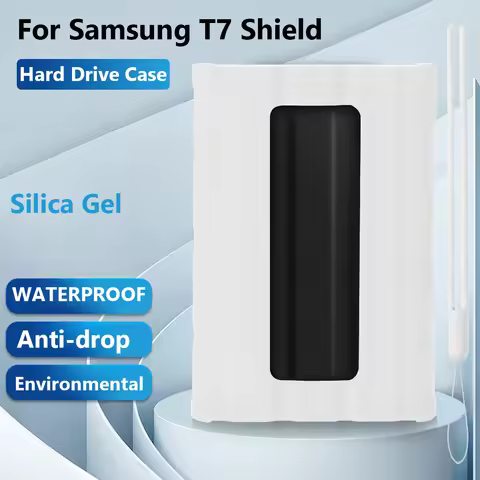 Silicone Protective Case Anti-fall for Samsung T7 Shield Portable SSD (White)