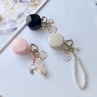 ins flower Chain Case For Baseus WM01 / WM02 cover with keychain bluetooth Earphone Protect Cover so