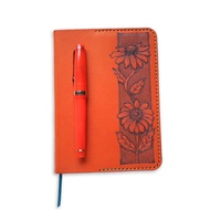 The Pink Leather Flora Refillable Leather Journal Cover | Insert Included