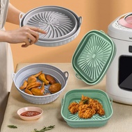 ⊹Foldable Air Fryer Silicone Basket Airfryer Oven Baking Tray Silicone Mold Pizza Fried Chicken 20