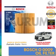 BOSCH OIL FILTER O0009 (O-118/04152-31090) FOR TOYOTA ALPHARD 3.5 (2GR-FE) 2008-PRESENT
