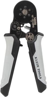 Klein Tools 34056 Ferrule Crimping Tool Hex Crimper Pliers For 10 To 22 AWG Wire Terminals Built-In