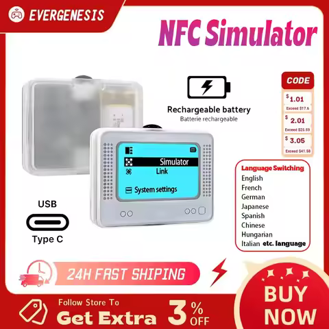 Chargeable Intelligent NFC Simulator Emulator Universal Writer for Switch/SWITCH2 Wiiu 3ds Kingdom T