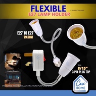 Lamp Holder E27|13A plug  3 pin plug E27 to E27 Light holder Extension plug Bulb Led with Plug 3 pin