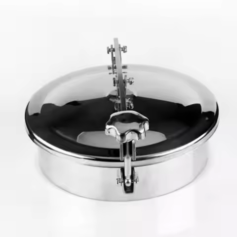 Manhole for tank DN350/DN400mm SS304 Atmospheric Manhole Cover, Sanitary Manhole Door, Circular Hand