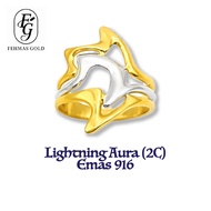 [RAYA 2026] FEHMAS 916 Gold Ring Cincin - Lightning Aura (2C) Corak Aura (2C)