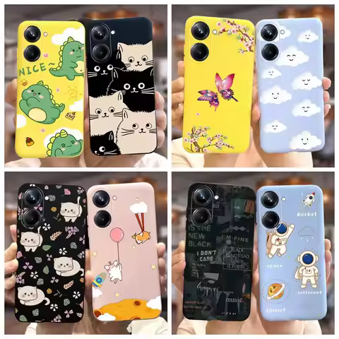 For Realme 10 Pro Plus Case Realme10 4G Cute Dinosaur Cartoon Cover Soft TPU Phone Case For Realme 1