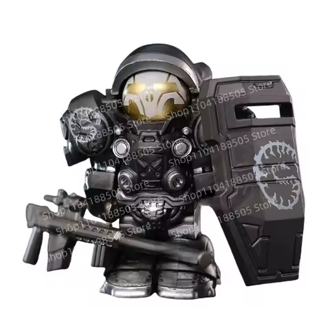 MOC Third-party Hegemony Marine Machine Gun Soldiers Building Blocks Dolls Assembled Toys Around Gif